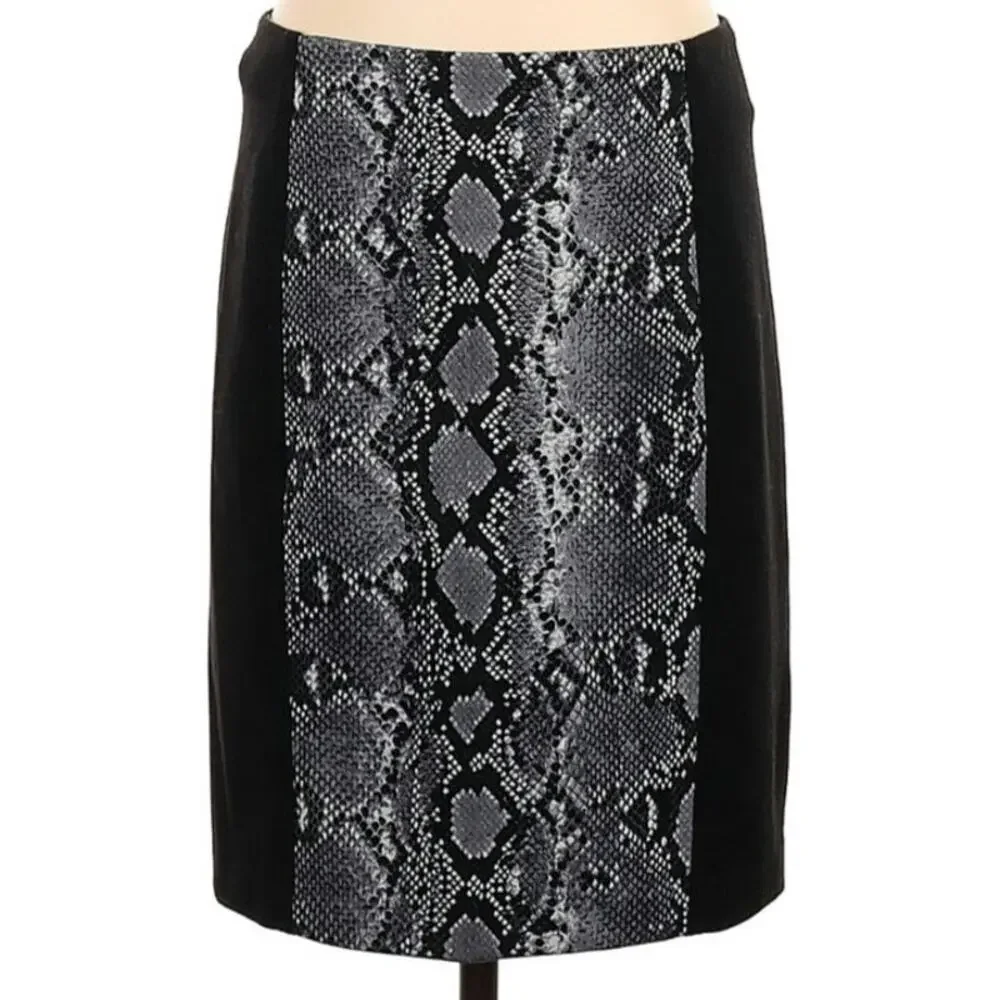 Michael Kors Color Block Snake Skirt